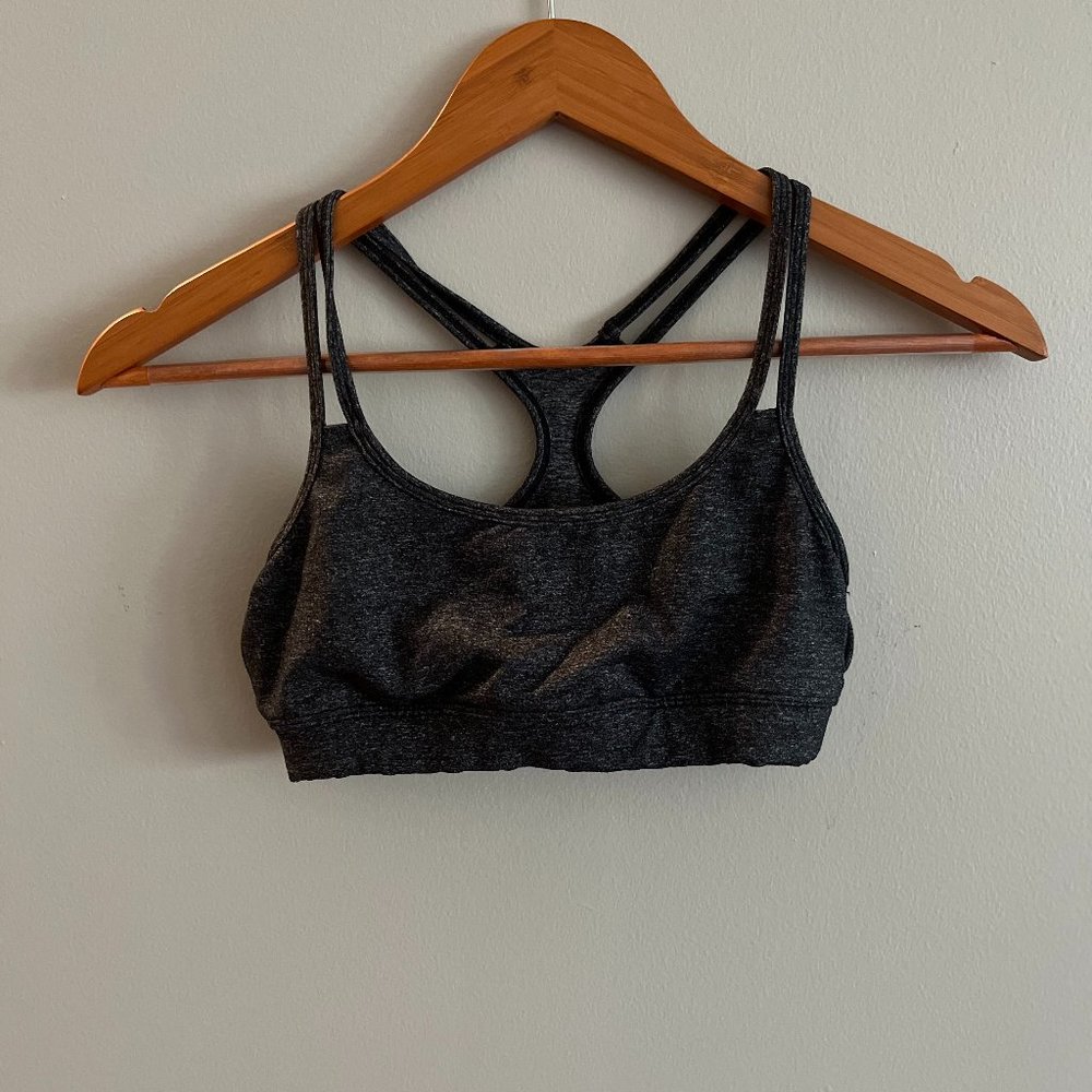 Grey Strappy Sports Bra